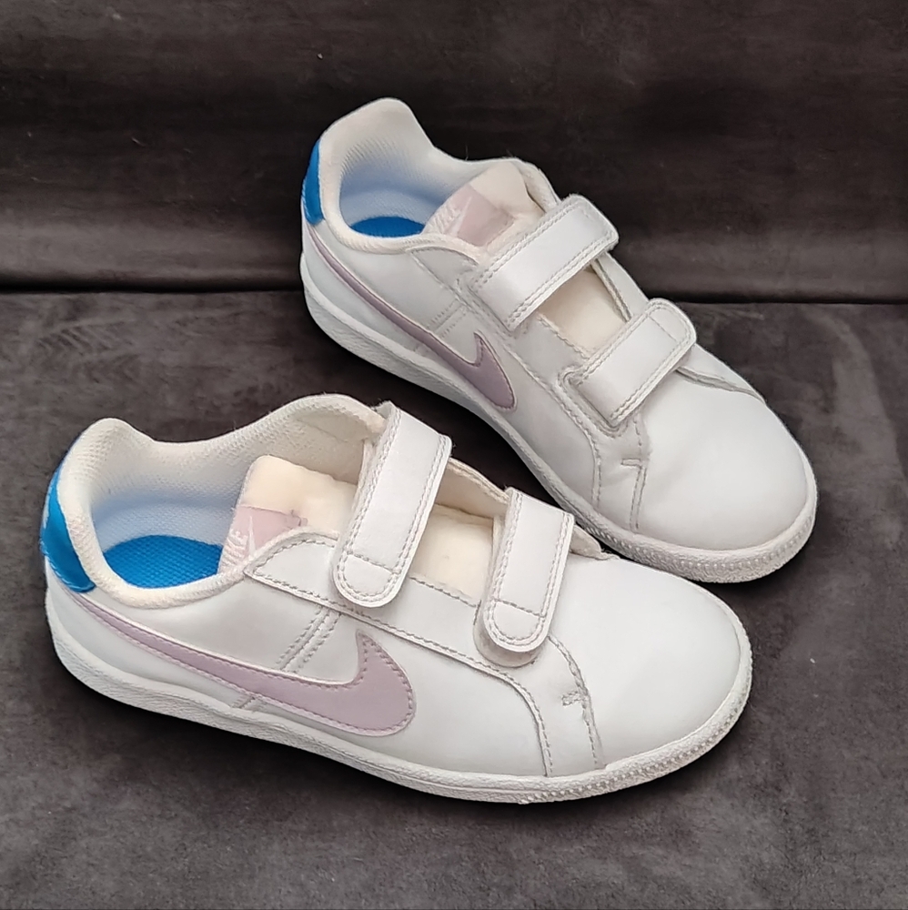 Nike Court Royale Kids Size 13C White/Lilac/Blue Sneakers - 833536-108